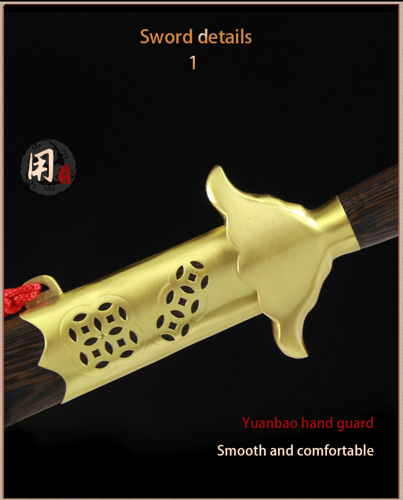 Handmade Chinese Sword Copper Coin Tai Chi Jian Longquan Sword Rosewoo 