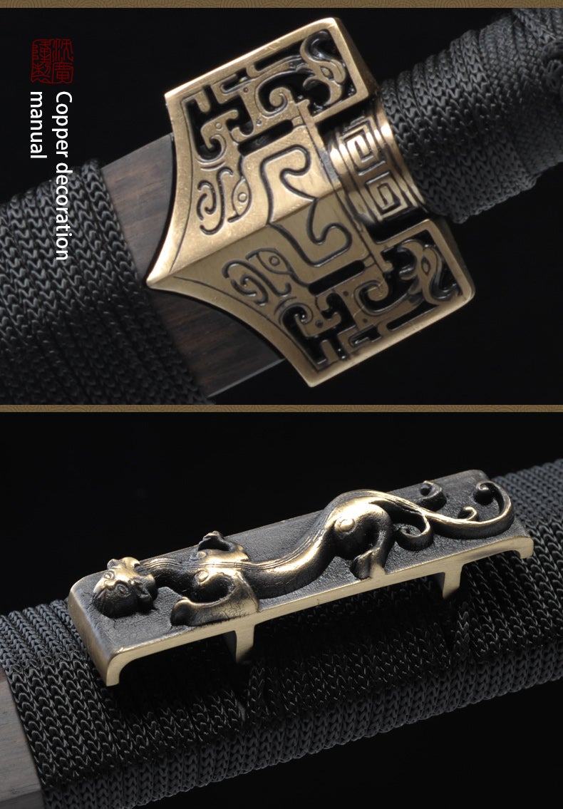 Handmade Chinese Sword Hanfeng Tai Chi Jian Two-Handed Sword Folded Steel Longquan Sword 