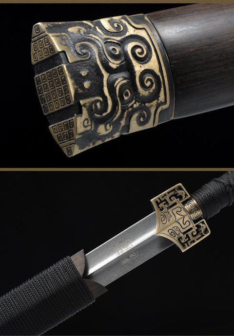 Handmade Chinese Sword Hanfeng Tai Chi Jian Two-Handed Sword Folded Steel Longquan Sword-COOLKATANA-SL-8025-U