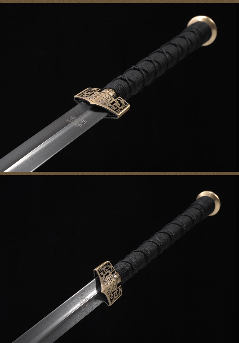 Handmade Chinese Sword Hanfeng Tai Chi Jian Two-Handed Sword Folded Steel Longquan Sword 