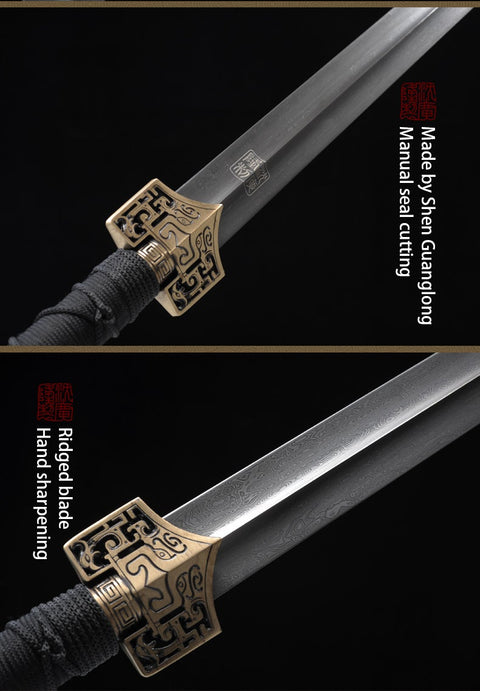 Handmade Chinese Sword Hanfeng Tai Chi Jian Two-Handed Sword Folded Steel Longquan Sword-COOLKATANA-SL-8025-U