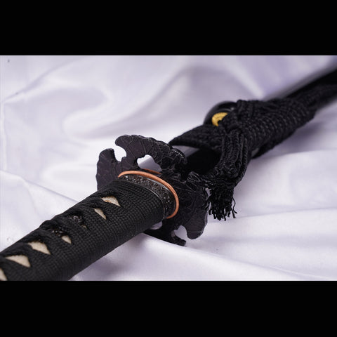 Hand Forged Japanese Wakizashi Sword Manganese Steel Oil Quenching Iron Tsuba-COOLKATANA-ZS-0081-U