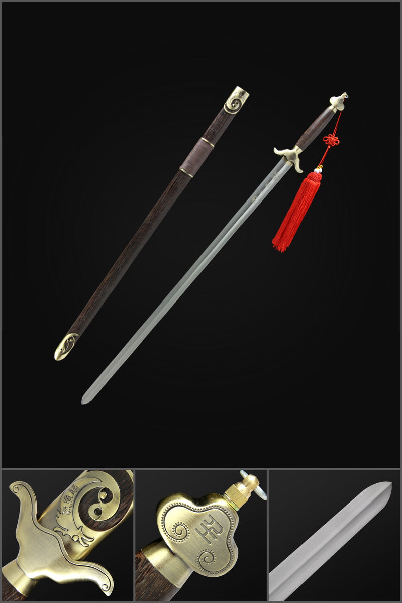 Handmade Chinese Sword Shenwu Alloy Tai Chi Jian Stainless Steel Sword 