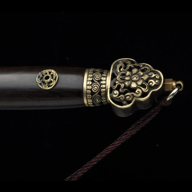 Handmade Chinese Sword Yin Yang Eight Immortals Jian Folding Steel Ebo 