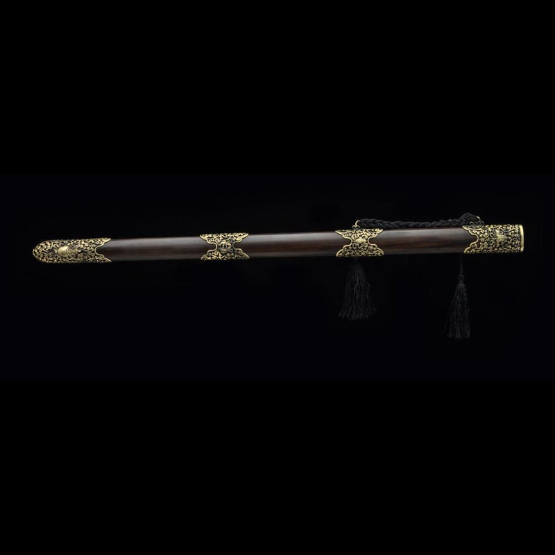 Handmade Chinese Sword Yin Yang Eight Immortals Jian Folding Steel Ebo 