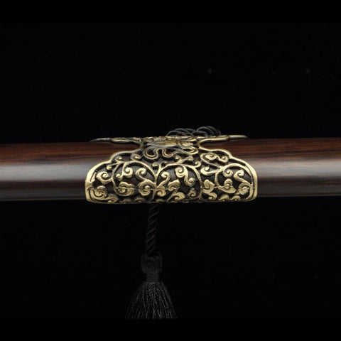 Handmade Chinese Sword Yin Yang Eight Immortals Jian Folding Steel Ebony Scabbard-COOLKATANA-SL-3072-U
