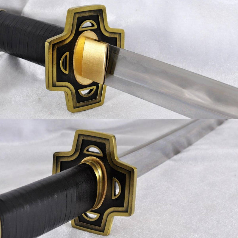 Handgeschmiedetes Anime One Piece Roronoa Zoro's Yubashiri Schwert Gyaku-Kobuse Clay Temper 