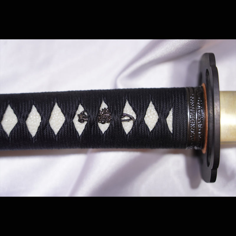Handgeschmiedetes japanisches Iaito-Übungsschwert Edelstahl Vollerl Tsuba aus Eisen ungeschärft - COOLKATANA 