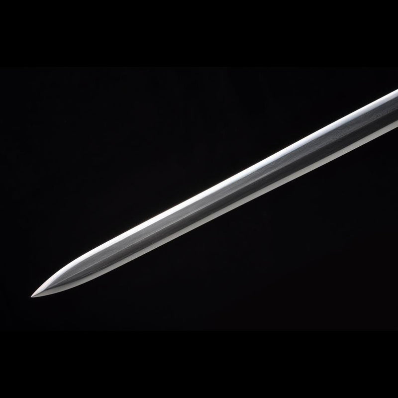 Handmade Chinese Sword Silver Dragon Han Jian Folded Steel Eight-sided 