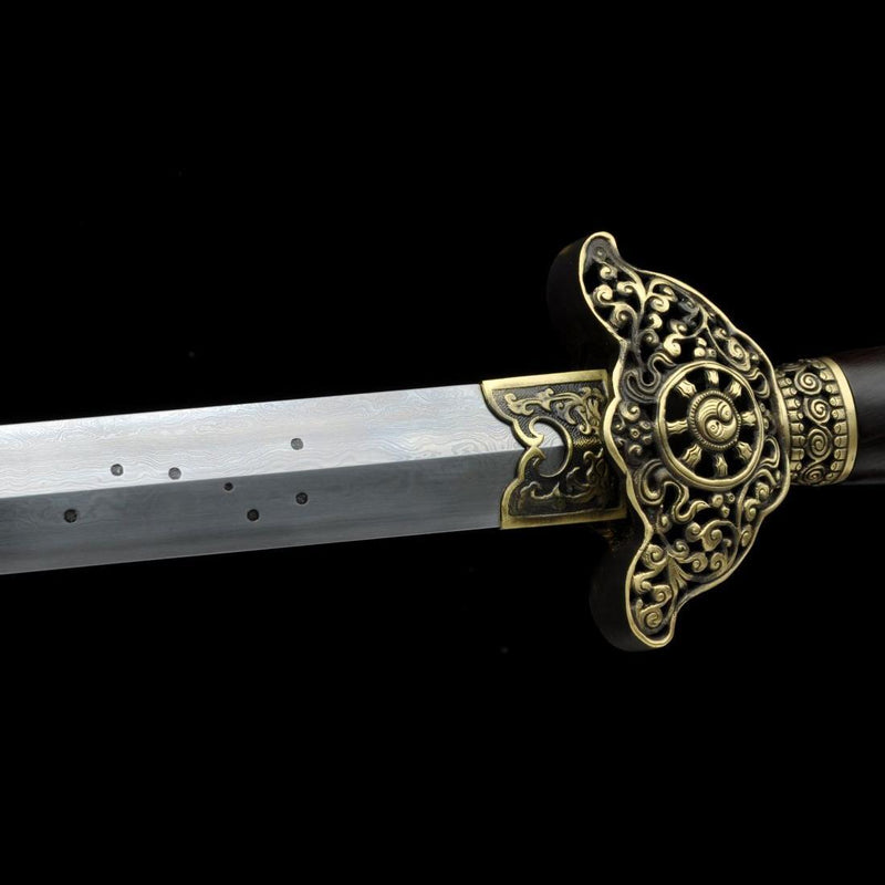 Handmade Chinese Sword Yin Yang Eight Immortals Jian Folding Steel Ebo 