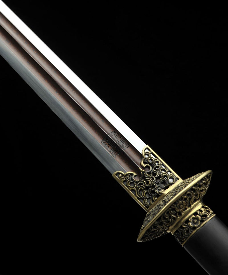 Handmade Chinese Sword Dragon Growl Sword Folded Steel Blade Hand Poli 