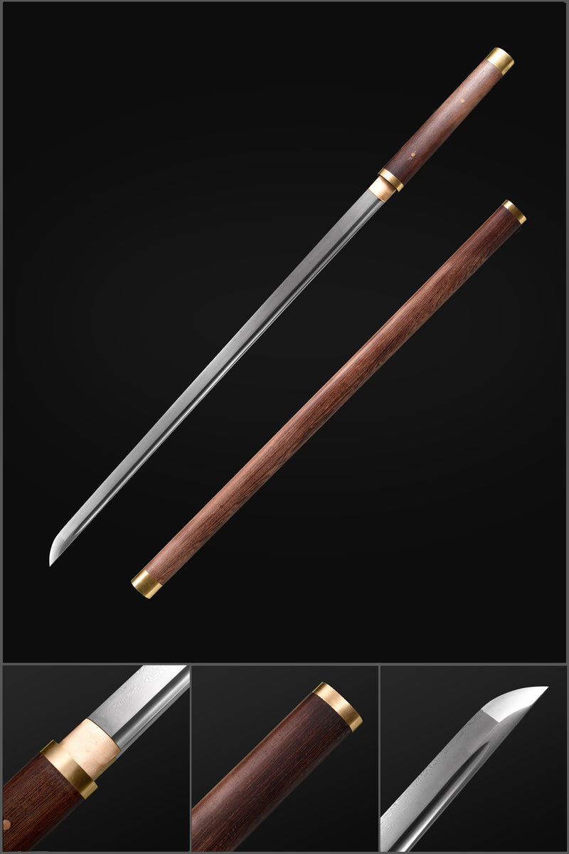Handgeschmiedetes japanisches Ninjato-Schwert Gefalteter Stahl Gerade Klinge Full Tang - COOLKATANA 