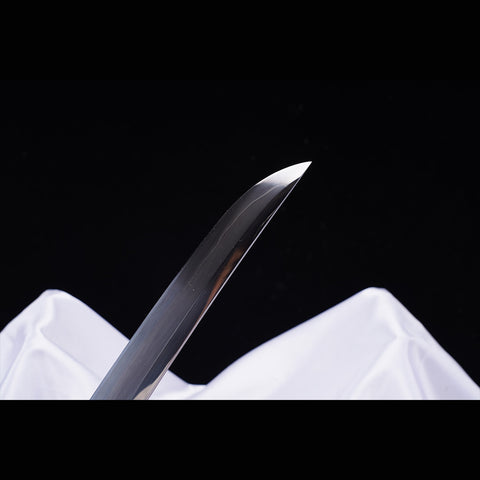 Hand Forged Japanese Tanto Sword Short Sword T10 Steel Clay Tempered Copper Tsuba-COOLKATANA-ZS-0091-U