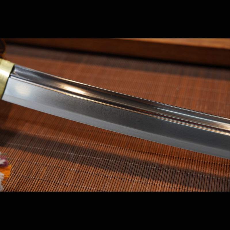 Hand Forged Japanese Tachi Samurai Sword Folded Steel Clay Tempered Go 