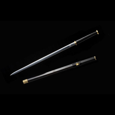Handmade Chinese Sword Xiangyun Han Jian Auspicious Cloud Pattern Engraved Folded Steel Eight-sided Blade-COOLKATANA-SL-6027-U