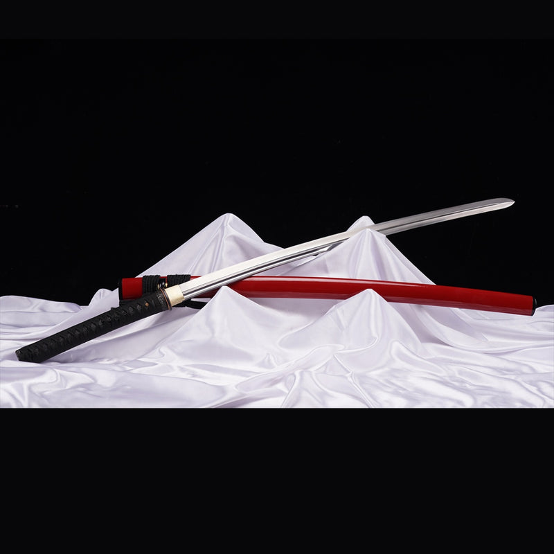 Hand Forged Japanese Samurai Katana Sword T10 Steel Blade Clay Tempere 