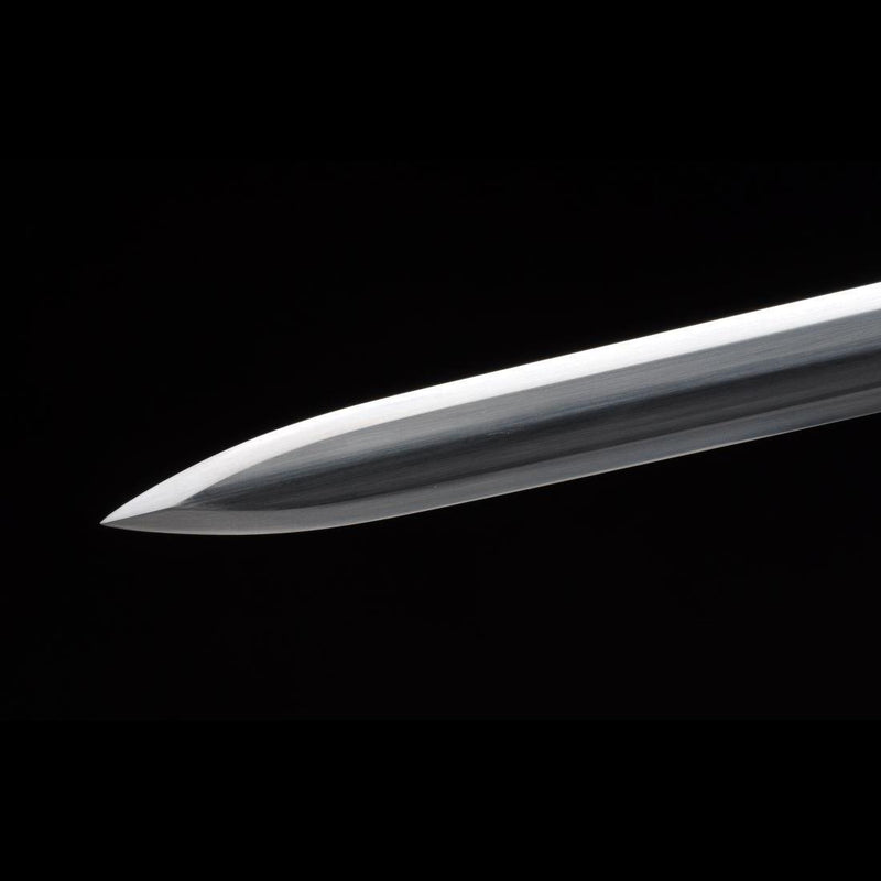 Handmade Chinese Sword Double Dragon Han Jian Folded Steel Blade Ebony 
