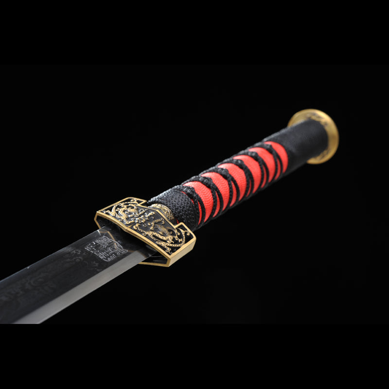 Handmade Chinese Sword Double Dragon Han Jian Folded Steel Eight-Sides 
