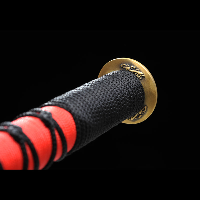 Handmade Chinese Sword Double Dragon Han Jian Folded Steel Eight-Sides 