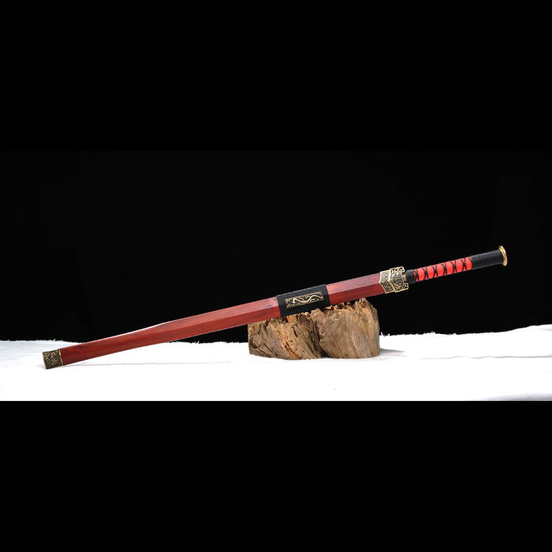 Handmade Chinese Sword Double Dragon Han Jian Folded Steel Eight-Sides 