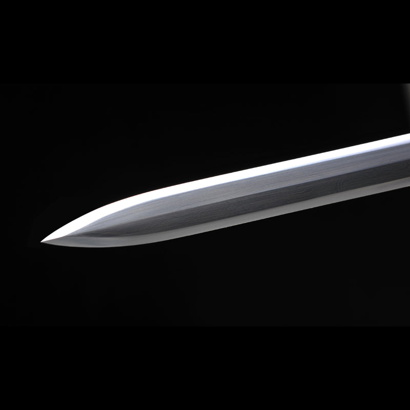 Handmade Chinese Sword Double Dragon Han Jian Folded Steel Eight-Sides 
