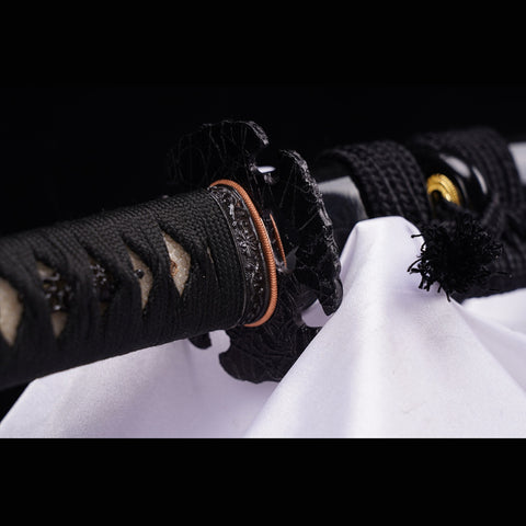 Hand Forged Japanese Wakizashi Sword Manganese Steel Oil Quenching Iron Tsuba-COOLKATANA-ZS-0081-U
