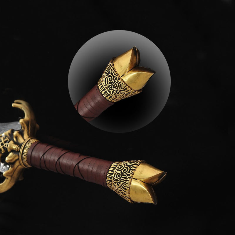 Hand Forged European Sword Conan Father's Sword 1095 Folded Steel Brass Fittings 