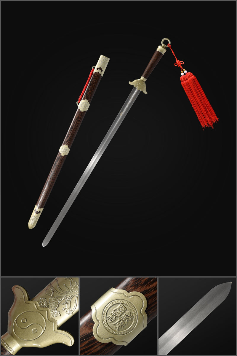 Handmade Chinese Sword Yangwu Yin Yang Tai Chi Jian Stainless Steel Longquan Sword 