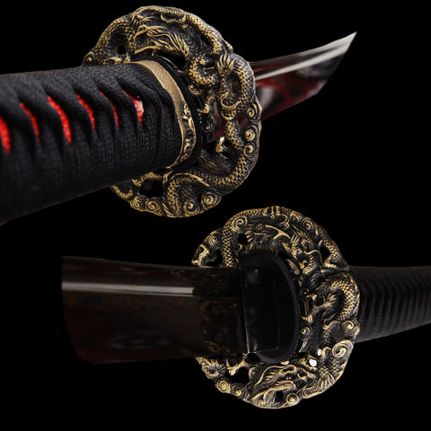 53inchFolded Steel Nodachi Japanese Long Sword Reddish Black Blade-SL865-SL-865-U