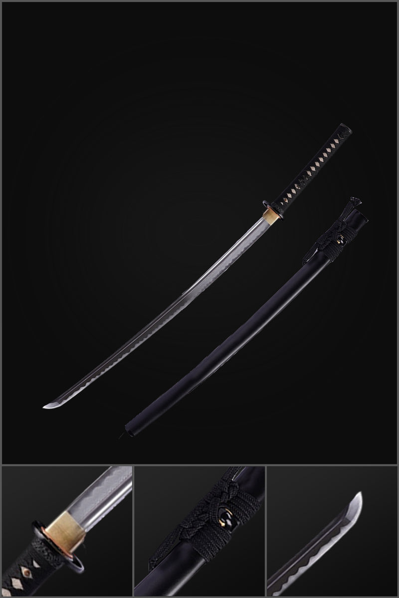 Handgeschmiedetes japanisches Samurai-Katana-Schwert Gefaltete Stahlklinge Ölabschreckung Full Tang - COOLKATANA 
