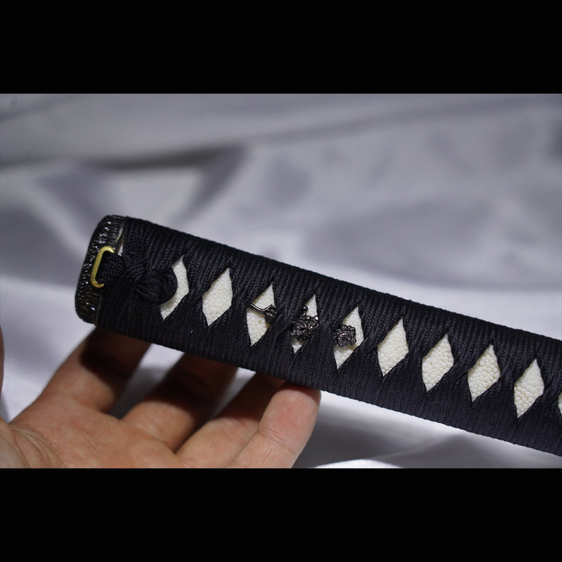 Handgeschmiedetes japanisches Iaito-Übungsschwert Edelstahl Vollerl Tsuba aus Eisen ungeschärft - COOLKATANA 