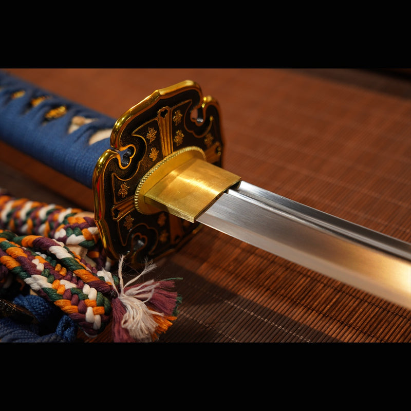 Hand Forged Japanese Tachi Samurai Sword Folded Steel Clay Tempered Go 