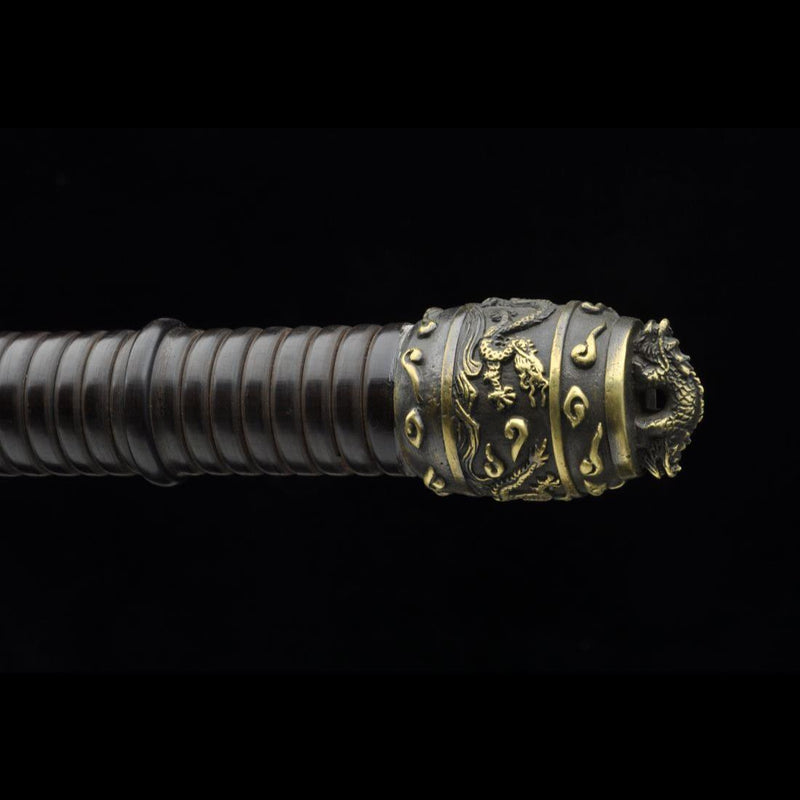 Handmade Chinese Sword Fire Dragon Sword Folded steel Blade Finely Pol 