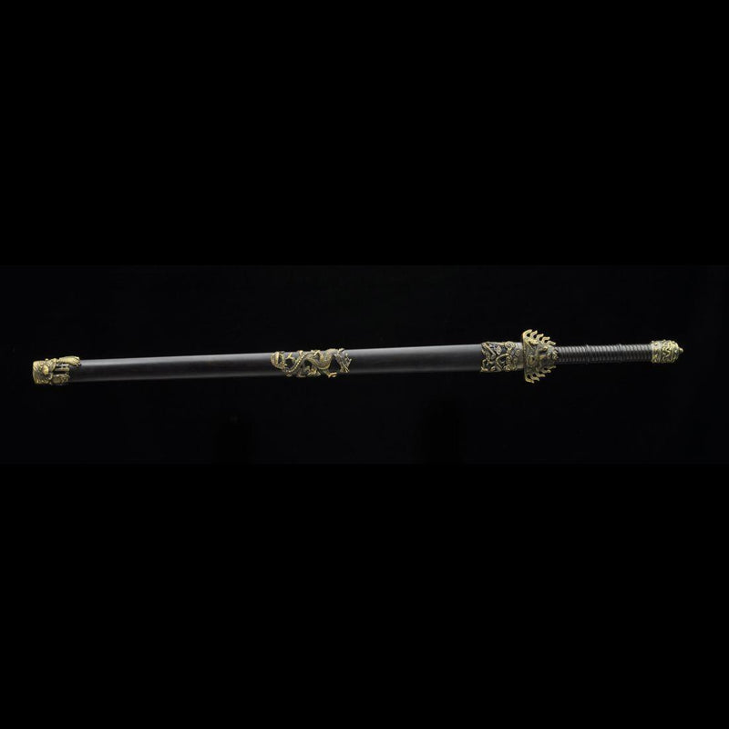 Handmade Chinese Sword Fire Dragon Sword Folded steel Blade Finely Pol 