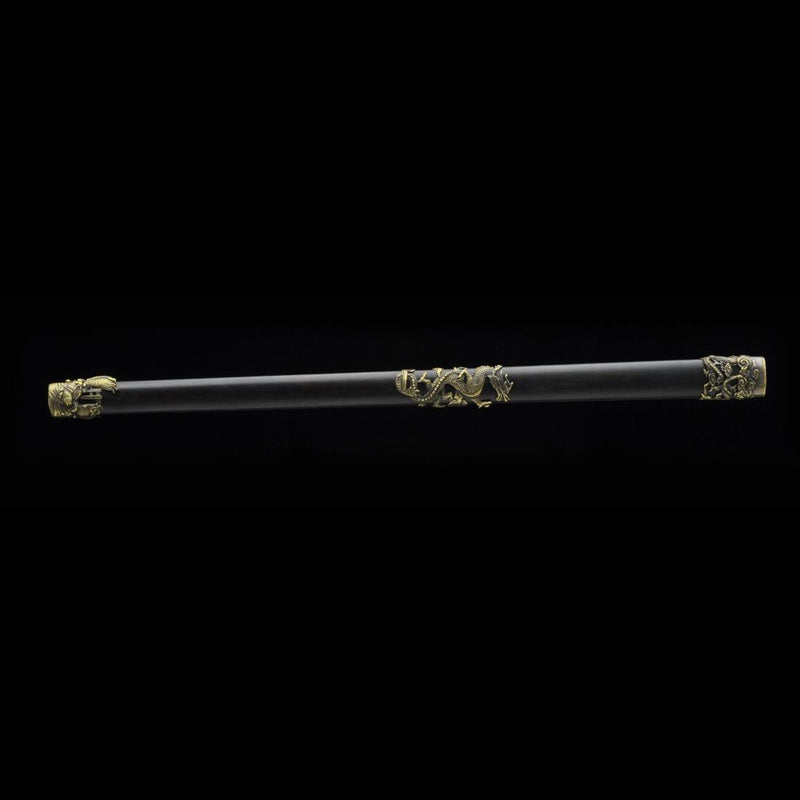 Handmade Chinese Sword Fire Dragon Sword Folded steel Blade Finely Pol 