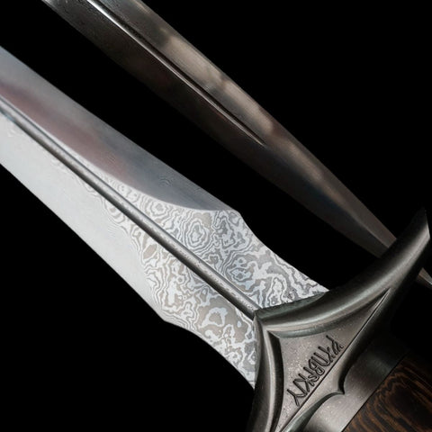Hand Forged European Sword Glamdring Sword 1095 Folded Steel Rosewood Handle-COOLKATANA-SL-1405-U