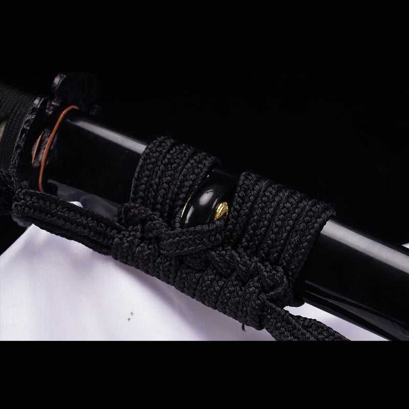 Handgeschmiedetes japanisches Wakizashi-Schwert Mangan-Stahl-Öl-Löscheisen-Tsuba - COOLKATANA 
