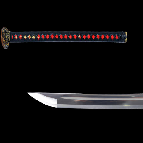 53inch Odachi Japanese Samurai Long Sword Black and Red Tsuka-SL-1274-U