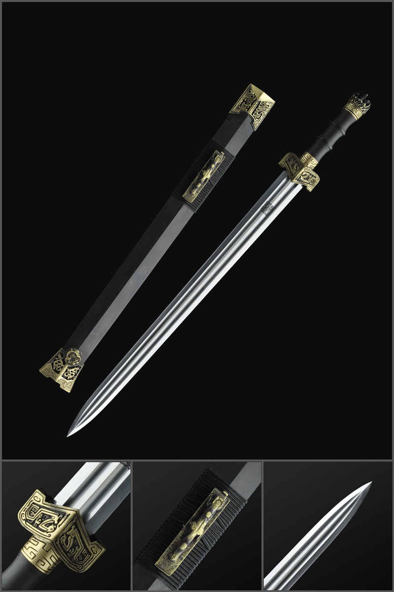 Handmade Chinese Sword Warring States Sword Folded Steel Blade Hand Fi 