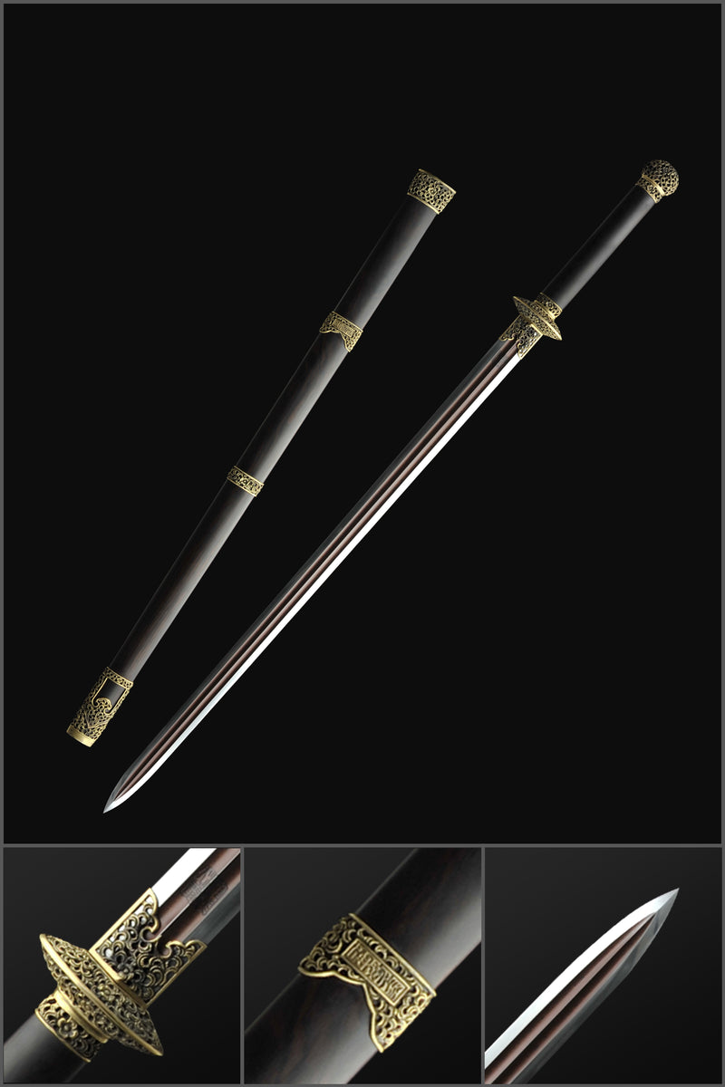 Handmade Chinese Sword Dragon Growl Sword Folded Steel Blade Hand Poli 