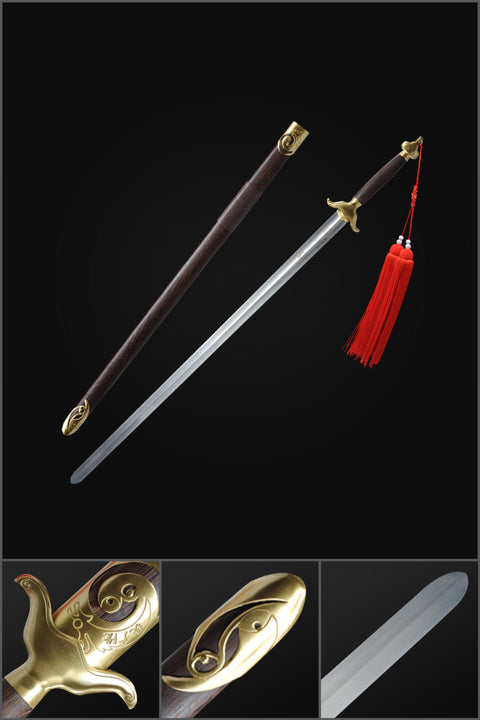 Handmade Chinese Sword Shenwu Pure Copper Tai Chi Jian Stainless Steel Authentic Longquan Sword-COOLKATANA-SL-8013-1-U