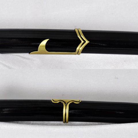 Anime sword roronoa zoro one piece characters​ Yubashiri katana Gyaku-Kobuse Clay Tempered Saya SL-1197-U COOLKATANA 4