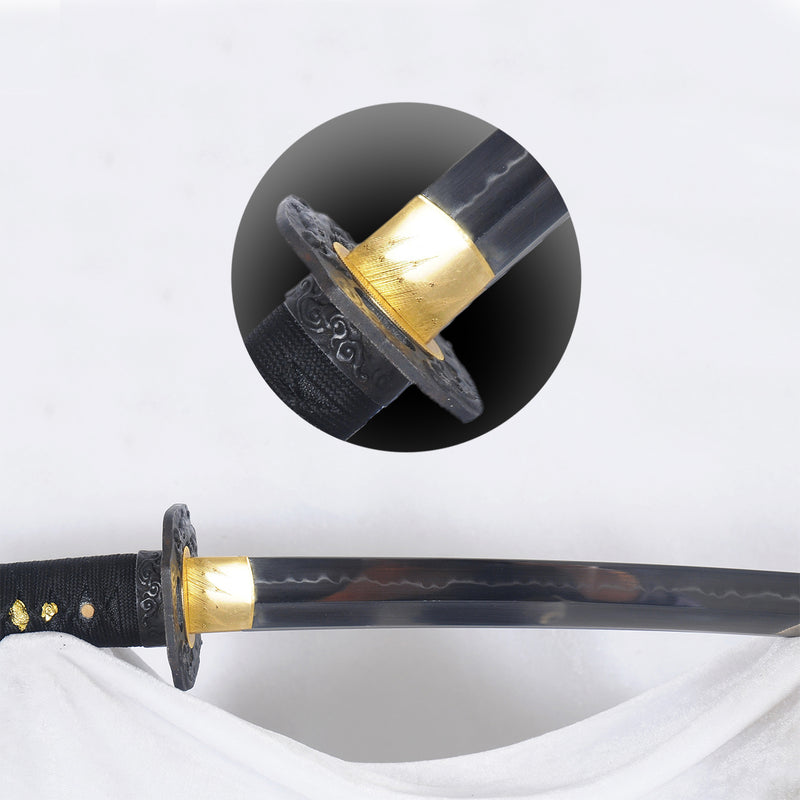 Hand Forged Japanese Wakizashi Sword 1095 High Carbon Steel Clay Tempe 