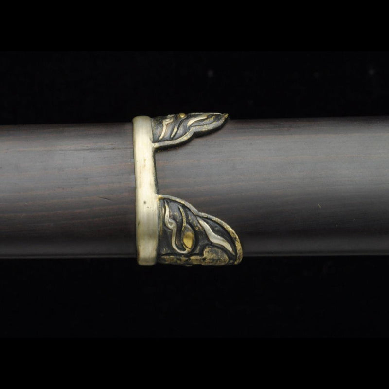 Handgefertigtes chinesisches Schwert Plain Warring States Jian Gefaltete Stahlklinge Doppelschneidig Handgeschnitzt - COOLKATANA 
