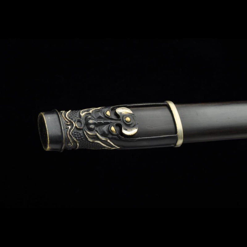Handgefertigtes chinesisches Schwert Plain Warring States Jian Gefaltete Stahlklinge Doppelschneidig Handgeschnitzt - COOLKATANA 