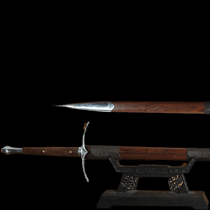 Handgeschmiedetes Europäisches Schwert Glamdring Schwert 1095 Gefalteter Stahl Palisandergriff - COOLKATANA 