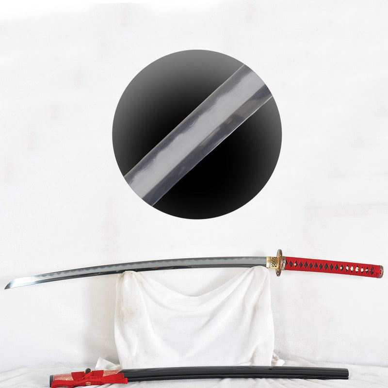 Hand Forged Hazuya Polished Japanese Katana Sword Clay Tempered Shihoz 