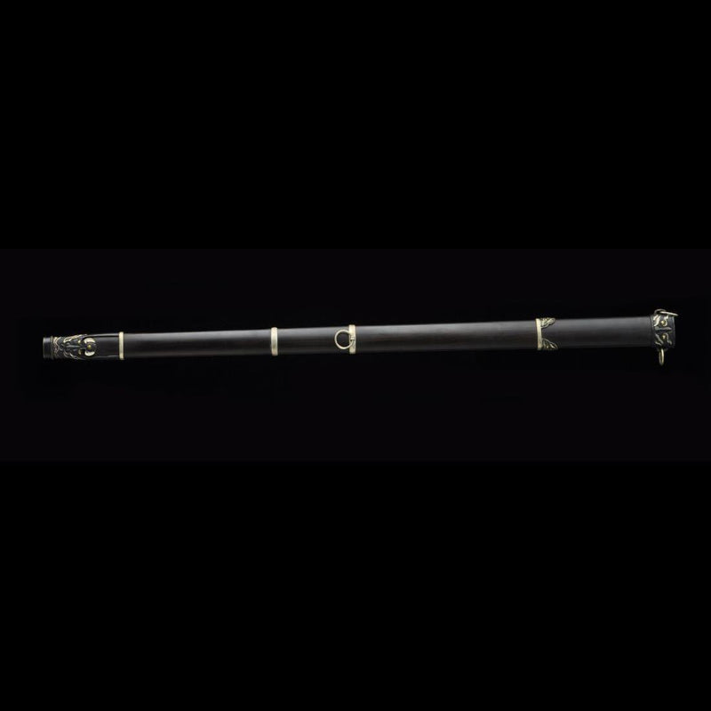 Handgefertigtes chinesisches Schwert Plain Warring States Jian Gefaltete Stahlklinge Doppelschneidig Handgeschnitzt - COOLKATANA 