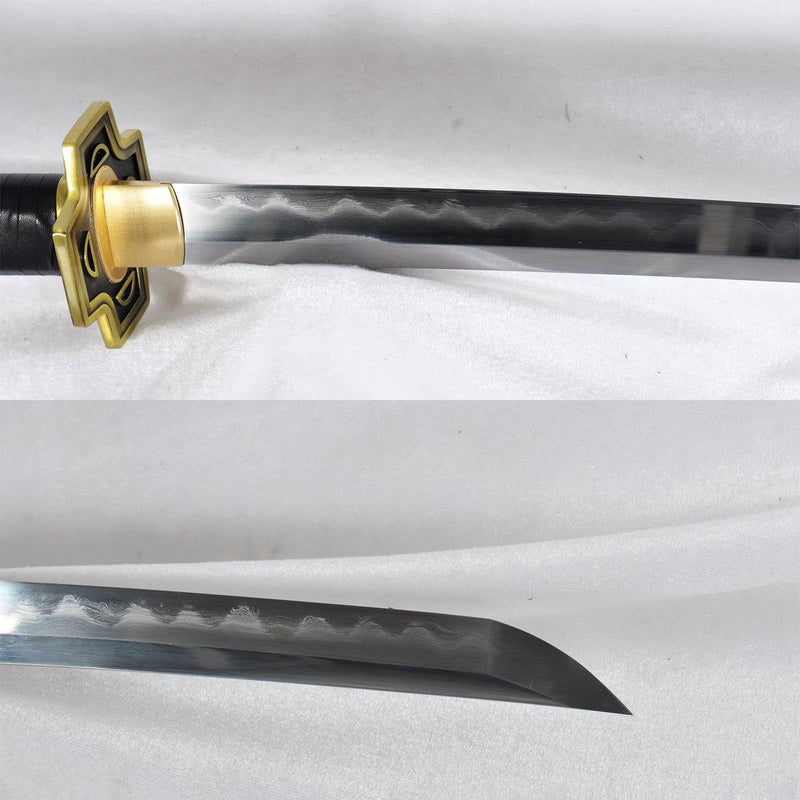 Handgeschmiedetes Anime One Piece Roronoa Zoro's Yubashiri Schwert Gyaku-Kobuse Clay Temper 