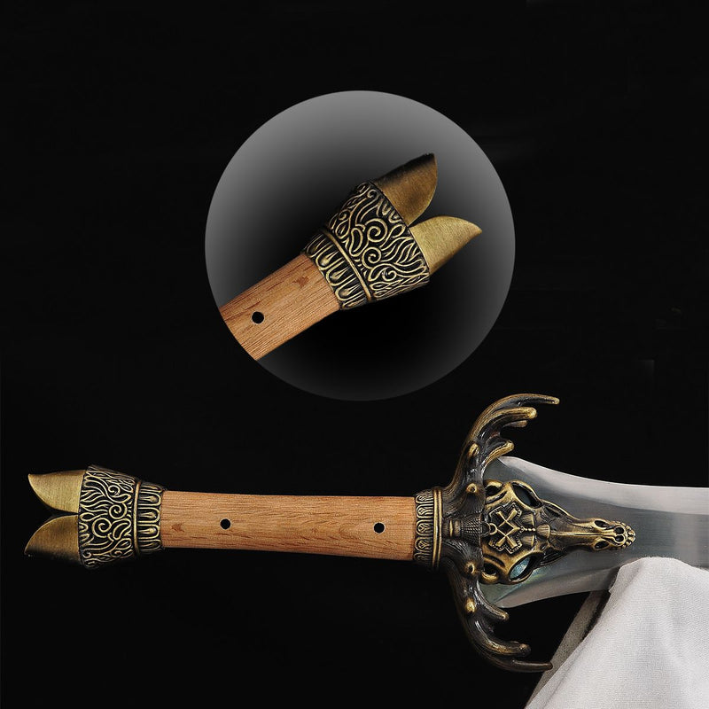 Handmade Conan Father's Sword 1095 High Carbon Steel Brass Handguard 